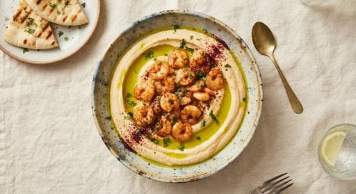 Hummus with Prawns
